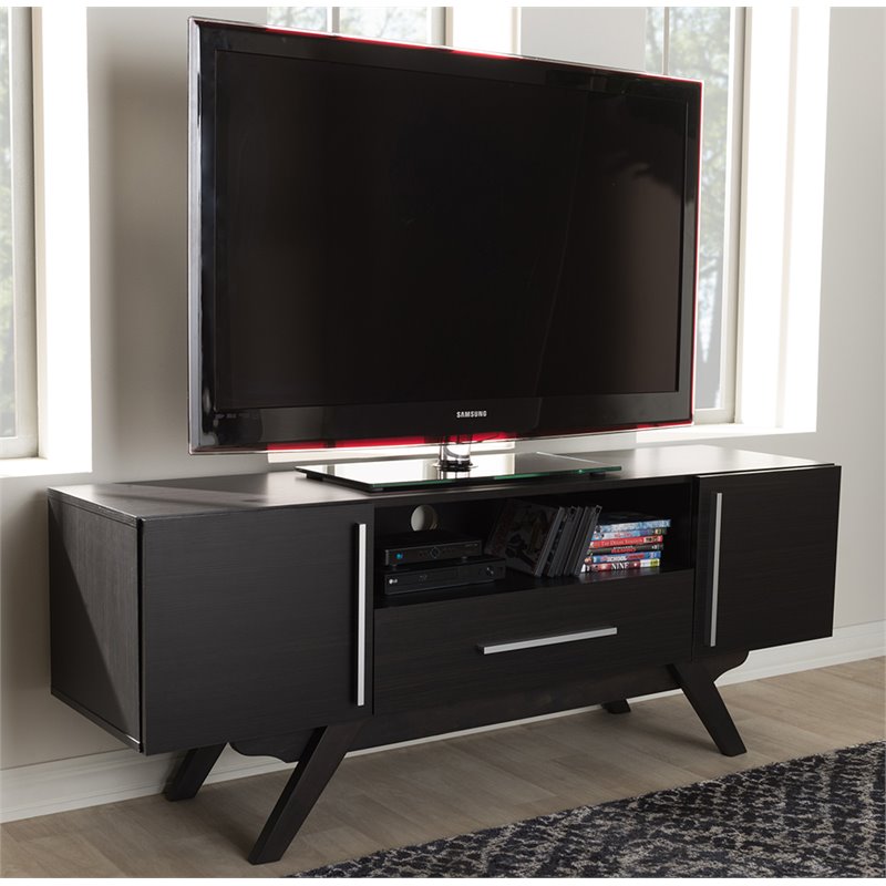 Baxton Studio Ashfield 59" TV Stand in Dark Brown