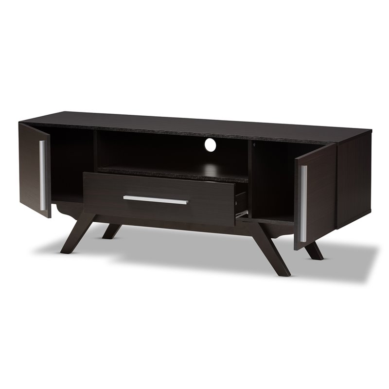 Baxton Studio Ashfield 59" TV Stand in Dark Brown