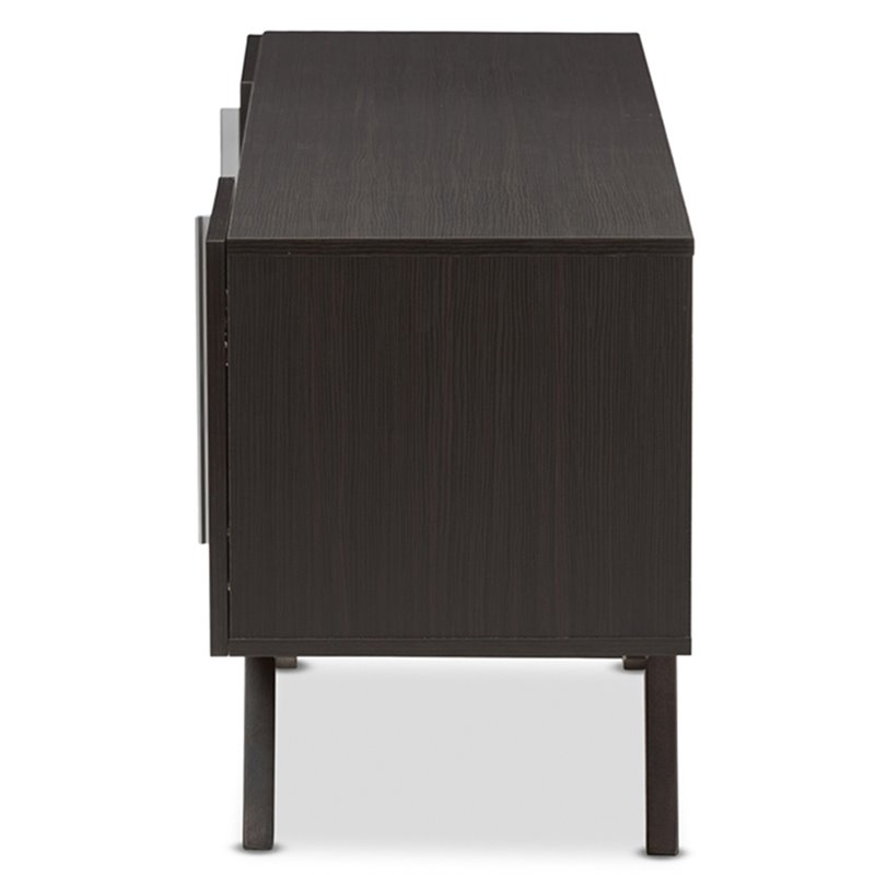 Baxton Studio Ashfield 59" TV Stand in Dark Brown