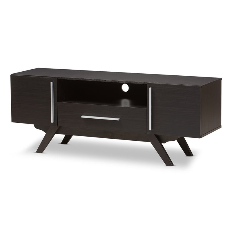 Baxton Studio Ashfield 59" TV Stand in Dark Brown