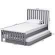 Baxton Studio Harlan Twin Spindle Platform Bed with Trundle in Gray