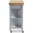 Baxton Studio Hayward Kitchen Cart in Light Gray