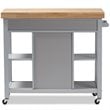 Baxton Studio Hayward Kitchen Cart in Light Gray