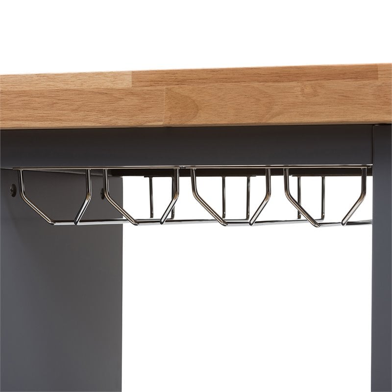 Baxton Studio Sunderland Kitchen Cart in Gray