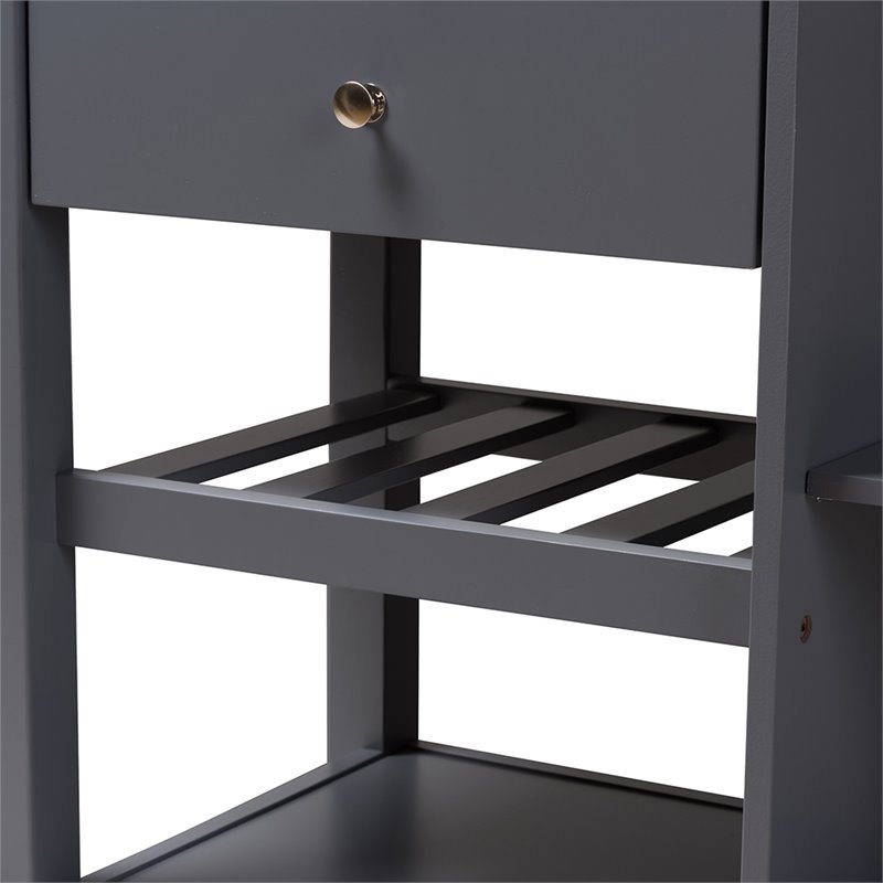 Baxton Studio Sunderland Kitchen Cart in Gray