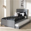 Baxton Studio Catalina Twin Platform Panel Bed with Trundle in Gray