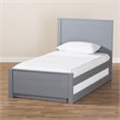 Baxton Studio Catalina Twin Platform Panel Bed with Trundle in Gray