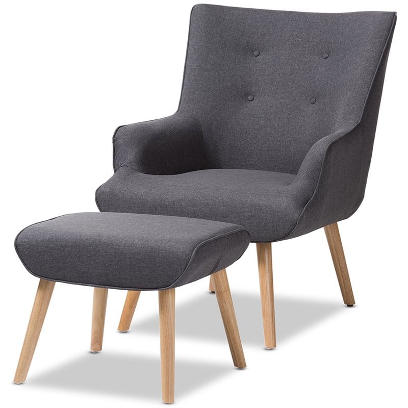 And Ottoman Set In Dark Gray