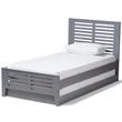 Baxton Studio Sedona Twin Slat Platform Bed with Trundle in Gray