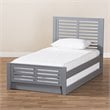 Baxton Studio Sedona Twin Slat Platform Bed with Trundle in Gray