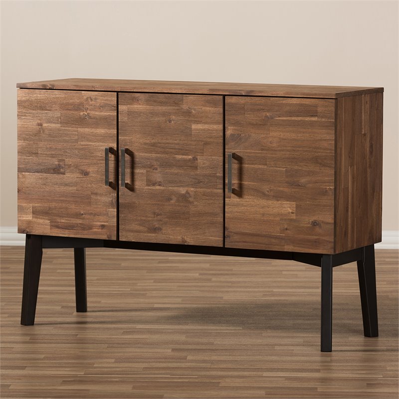 Baxton Studio Selena Sideboard in Caramel Brown and Dark Brown