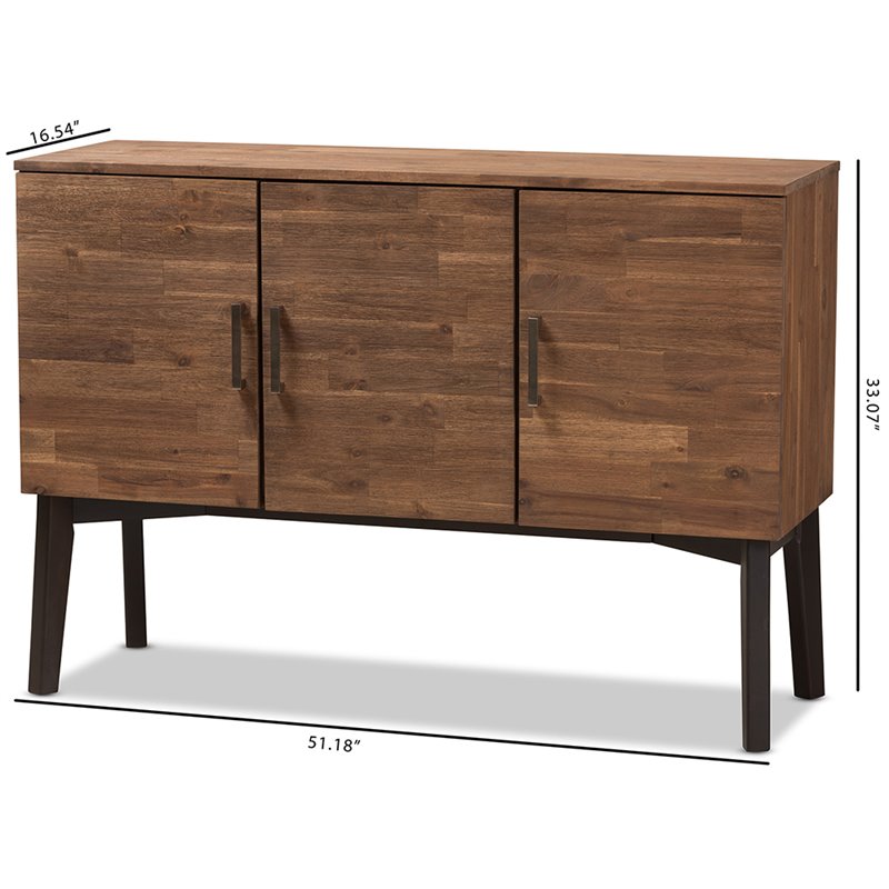 Baxton Studio Selena Sideboard in Caramel Brown and Dark Brown Cymax