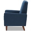 Baxton Studio Mathias Tufted Recliner in Blue and Walnut
