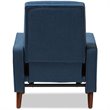 Baxton Studio Mathias Tufted Recliner in Blue and Walnut