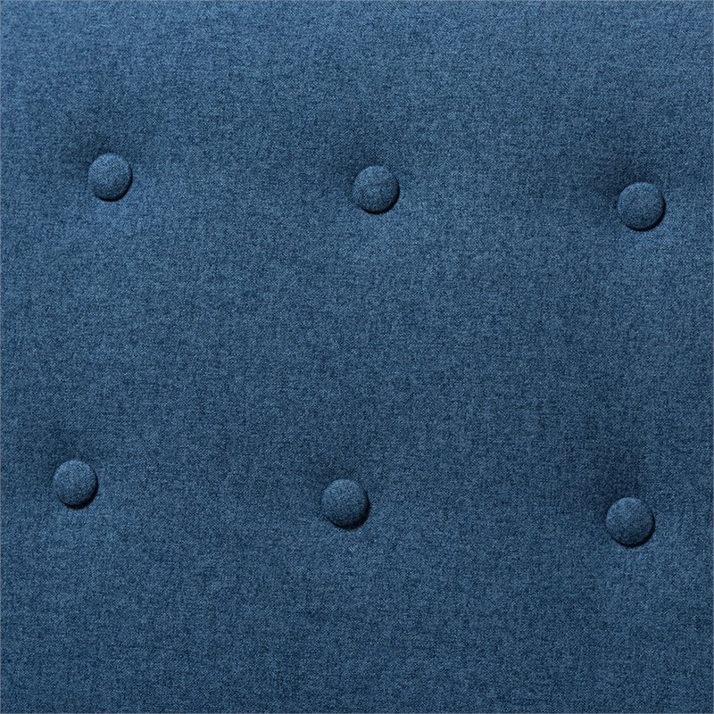 Baxton Studio Mathias Tufted Recliner in Blue and Walnut