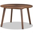 Baxton Studio Wendy 5 Piece Round Dining Set in Black and Walnut Brown