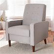 Baxton Studio Mathias Tufted Recliner in Light Gray