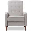 Baxton Studio Mathias Tufted Recliner in Light Gray