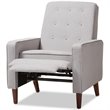 Baxton Studio Mathias Tufted Recliner in Light Gray
