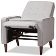Baxton Studio Mathias Tufted Recliner in Light Gray