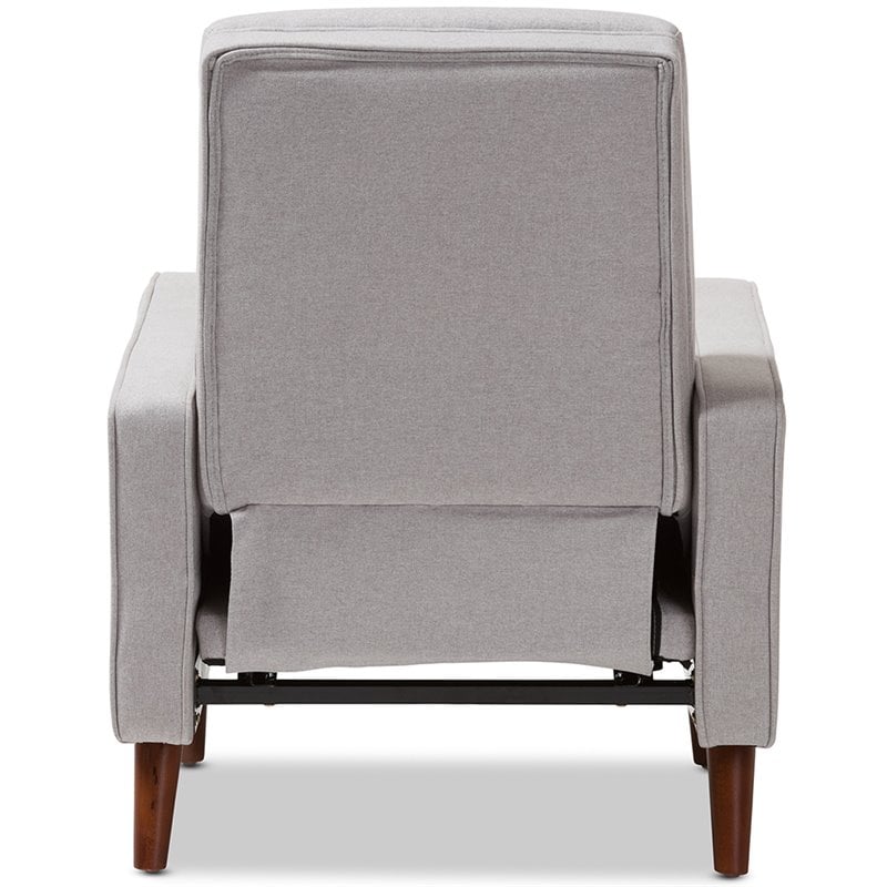 Baxton Studio Mathias Tufted Recliner in Light Gray