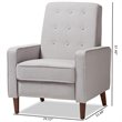 Baxton Studio Mathias Tufted Recliner in Light Gray