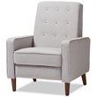 Baxton Studio Mathias Tufted Recliner in Light Gray