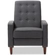 Baxton Studio Mathias Tufted Recliner in Gray and Walnut