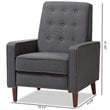 Baxton Studio Mathias Tufted Recliner in Gray and Walnut