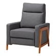 Baxton Studio Halstein Gray Fabric and Walnut Brown Finished Wood Lounge Chair