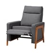 Baxton Studio Halstein Gray Fabric and Walnut Brown Finished Wood Lounge Chair