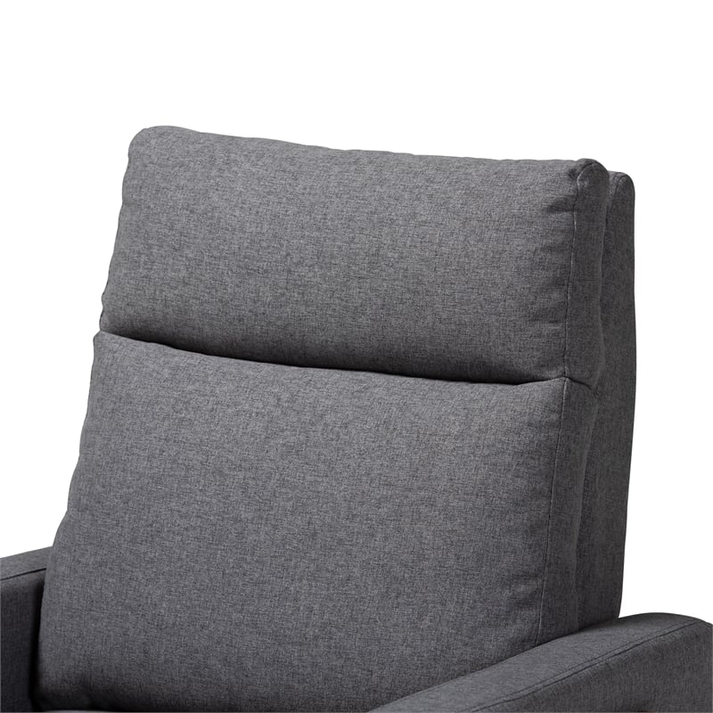 Baxton Studio Halstein Gray Fabric and Walnut Brown Finished Wood Lounge Chair