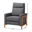 Baxton Studio Halstein Gray Fabric and Walnut Brown Finished Wood Lounge Chair