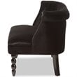 Baxton Studio Flax Velvet Tufted Loveseat in Black