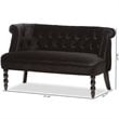 Baxton Studio Flax Velvet Tufted Loveseat in Black