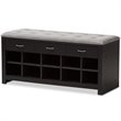 Baxton Studio 10 Cubby Upholstered Shoe Storage Bench in Gray