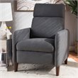 Baxton Studio Casanova Recliner in Gray and Walnut