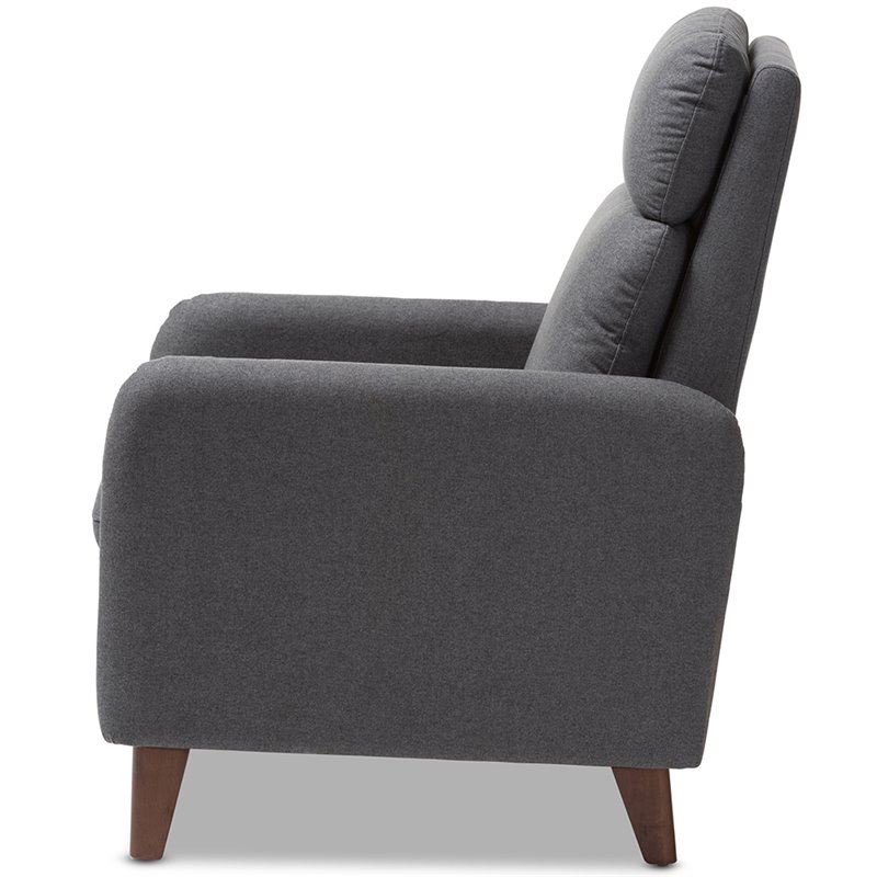 Baxton Studio Casanova Recliner in Gray and Walnut