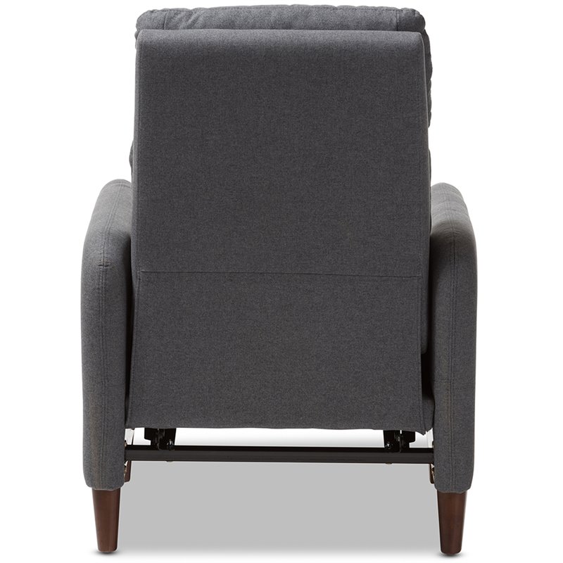 Baxton Studio Casanova Recliner in Gray and Walnut