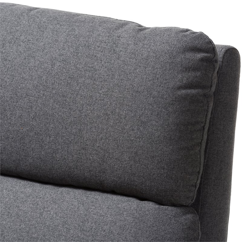 Baxton Studio Casanova Recliner in Gray and Walnut
