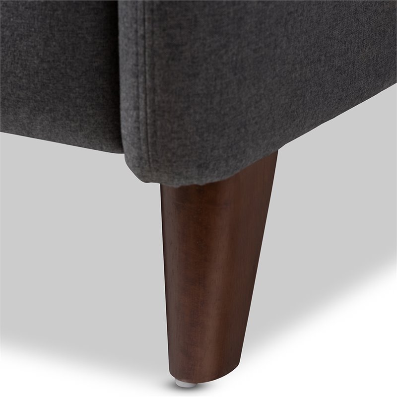 Baxton Studio Casanova Recliner in Gray and Walnut