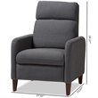Baxton Studio Casanova Recliner in Gray and Walnut
