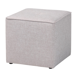 Baxton Studio Corinne 16&quot Square Ottoman in Light Gray