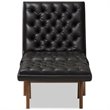Baxton Studio Annetha Tufted Faux Leather Accent Chair and Ottoman Set