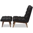 Baxton Studio Annetha Tufted Faux Leather Accent Chair and Ottoman Set