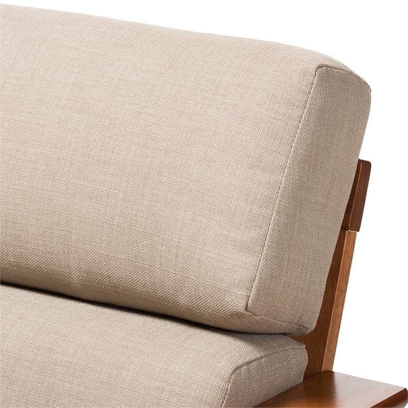 Baxton Studio Larissa Accent Chair in Dark Beige and Cherry