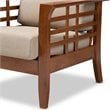 Baxton Studio Larissa Accent Chair in Dark Beige and Cherry