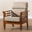 Baxton Studio Larissa Accent Chair in Dark Beige and Cherry