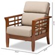 Baxton Studio Larissa Accent Chair in Dark Beige and Cherry