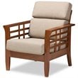 Baxton Studio Larissa Accent Chair in Dark Beige and Cherry